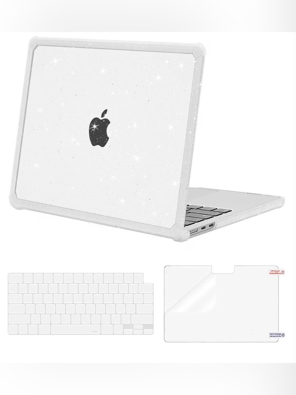 Apple MacBook Air 13 inch Protective Case & Keyboard Cover-Clear Sparkle